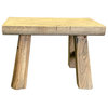 Raw Wood Rough Grain Finish Rectangular Short Stool Table Hws2448