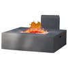 GDF Studio Hearth Square 50K BTU Outdoor Gas Fire Pit Table With Tank Holder, Dark Gray