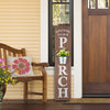 42"H Wooden "Welcome to our PORCH" Porch Sign With Metal Planter