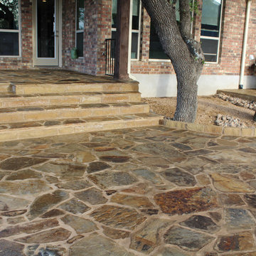 Get rid of your builder grade patio and extend it with a fire pit
