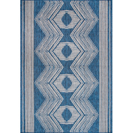 Nuloom Ranya Tribal Indoor/Outdoor Contemporary Area Rug, Blue 9'6"x12'