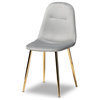 Set of 4 Baxton Studio Elyse Grey Velvet Upholstered Metal Dining Chairs