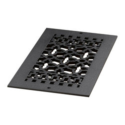 Reggio Register - Reggio Register 814, Black Cast Iron, No Holes - Registers Grilles And Vents
