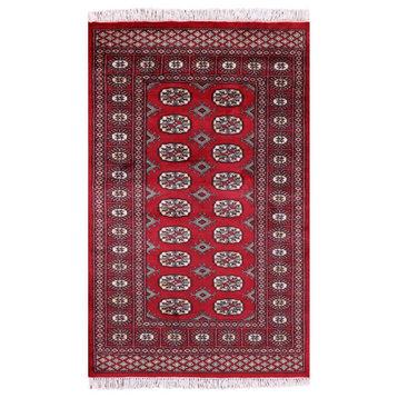 3' 1" X 5' 0" Silky Bokhara Hand Knotted Wool Rug - Q13816