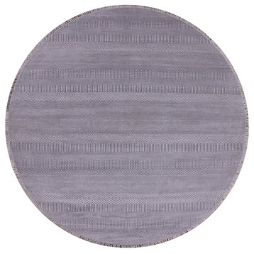 8' Gabbeh Savannah Grass Hand Knotted Wool and Silk Round Area Rug, P9783