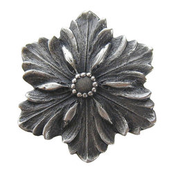 Inviting Home Inc. - Opulent Flower Knob, Antique-Style Pewter - Cabinet And Drawer Knobs