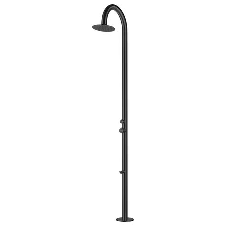 HEATGENE Outdoor Shower With Showerhead and Foot Spout Rinse, Matt Black