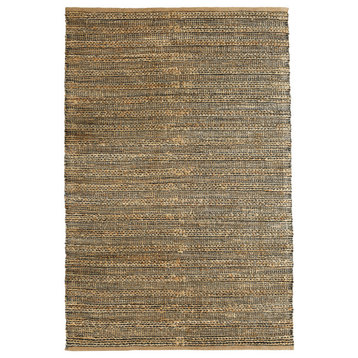 Contemporary Handwoven Organic Jute and Chenille Area Rug, 7'9"x9'9", Gray