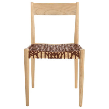 Safavieh Pranit Dining Chair, Cognac/Natural