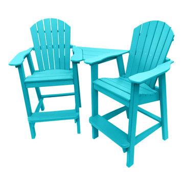 Phat Tommy Recycled Poly Balcony Chair Settee, Island Teal