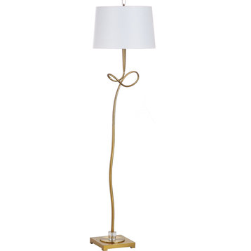 Liana Floor Lamp - Gold Body with Off-White Shade