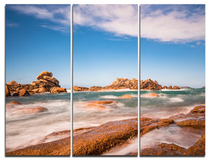 "Atlantic Ocean Cost in Brittany" Photo Canvas Print, 3 Panels, 36"x28"