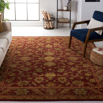Safavieh Antiquity Collection AT52 Rug, Wine/Gold, 11'x16'