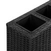 vidaXL Planter with Wheels Flower Box with 4 Removable Inner Black Poly Rattan
