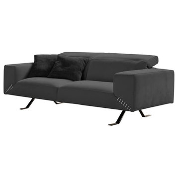 Tomasso Siena Collection Loveseat Full Grain Italian Leather, Anthracite