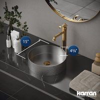Karran Cinox Stainless Steel Round Vessel Sink, Stainless Steel