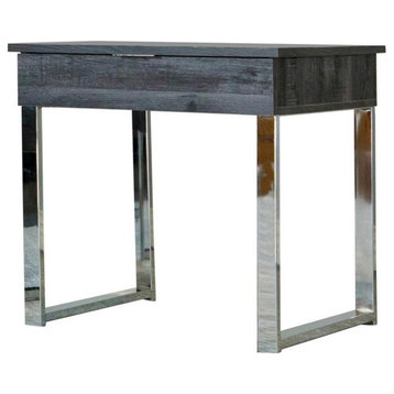 Coaster Baines 1-Drawer Square Wood End Table in Dark Charcoal/Chrome