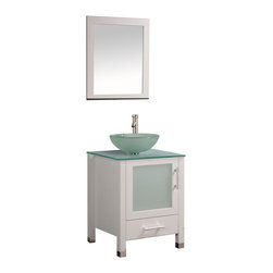Aruba 24 inch Single Sink Modern Bathroom Vanity White Finish - Bathroom Vanities And Sink Consoles