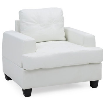 Glory Furniture Sandridge Faux Leather Chair in White