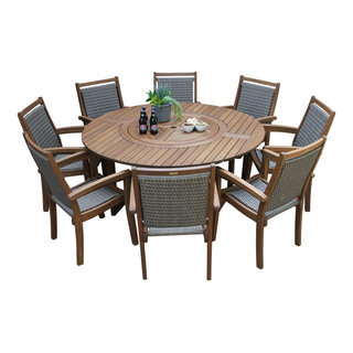 round rattan table with lazy susan