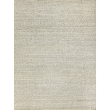 Hesse Handwoven Polyester and Cotton Light Silver Area Rug, 6'x9'