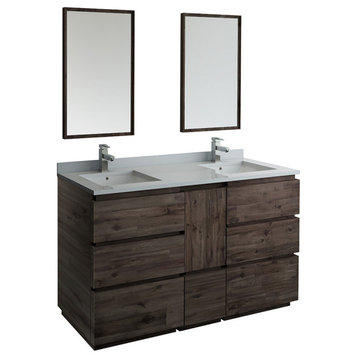 Fresca Formosa 60" Floor Standing Double Sink Vanity With Mirrors - FFT3071CH