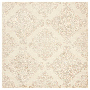 Safavieh Glamour Collection GLM568 Rug, Ivory/Beige, 6' Square