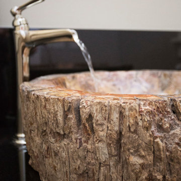Petrified Wood Vessel Sink Detail