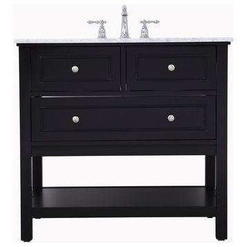 Elegant Decor 36" Single Bathroom Vanity Set, Black