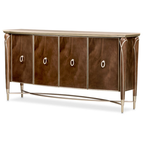 Villa Cherie Wood & Marble Sideboard - Hazelnut