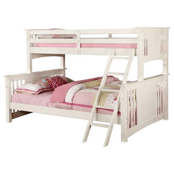 Marlie White Bunk Beds, White, Extra Long Twin Over Queen