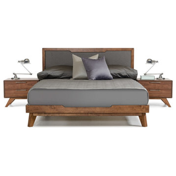 Kendall Modern Gray and Walnut Bed, California King