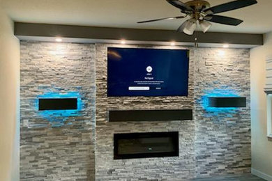 Example of a family room design in Miami