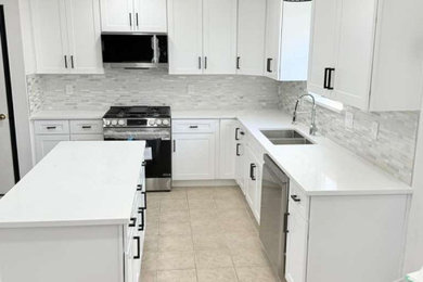 Example of a minimalist kitchen design in Houston