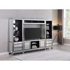 Coaster 2 Door Mirrored Wood TV Console in Black Titanium and Silver
