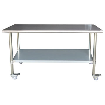 Stainless Steel 72" Table With Casters