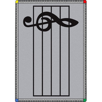Joy Carpets Kid Essentials, Music And Special Needs Play Along Rug, 5'4"X7'8"