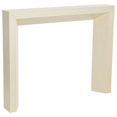 Modern Decorative Fireplace Mantel, Distressed Cream, Cream