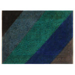 Bareens Designer Rugs - Overdyed Color Reform Eugenia Blue/Green Area Rug, 4'1x6'0 - Masterfully hand-knotted by skilled artists, this over dyed hand knotted rug highlights careful attention to detail and color to create a remarkable chromatic composition. Each rug is hand knotted using centuries old techniques and mellowed down by the natural energy of the sun. While retaining the original design each rug is given a unique artistic composition by over dying and washing each rug in remarkable color palette to produce a bolder, brighter, modern and saturated look. The modern inspired look with rich, luscious detailing, vibrant feel and a show-stopping palette with saturated colors provides an unexpected decor twist. The historic and timeless appearance of this collection offers an exquisite quality of one-of-a-kind artistic rugs.