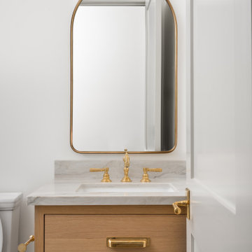 Modern White Oak Powder Room
