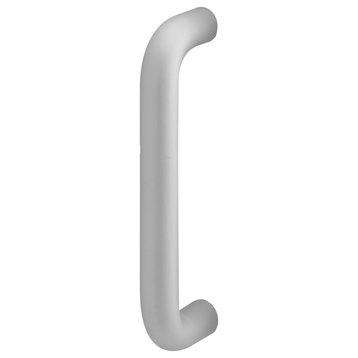 Pull Handle, 6" Hole Centers, Aluminum, Clear Anodized, 3/4" Round