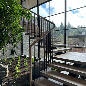 Architectural Digest Featured Floating Staircase & Custom Millwork