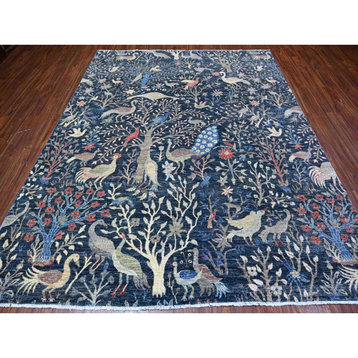 Millennium Blue, Pure Wool, Afghan Peshawar, Hand Knotted, Rug 8'x9'10"