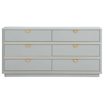 Raphael 6 Drawer Dresser, Gray