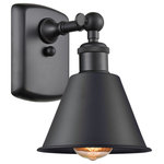 Innovations Lighting - 1-Light Dimmable LED Smithfield 7" Sconce, Matte Black - A truly dynamic fixture, the Ballston fits seamlessly amidst most decor styles. Its sleek design and vast offering of finishes and shade options makes the Ballston an easy choice for all homes.