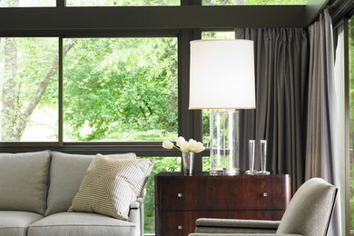 Minimalist family room photo in Charlotte