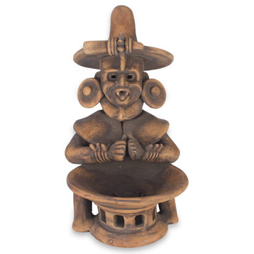 Olmec Fire God Ceramic Figurine