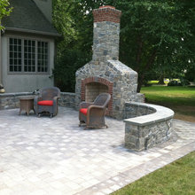 Stone And brick fireplaces