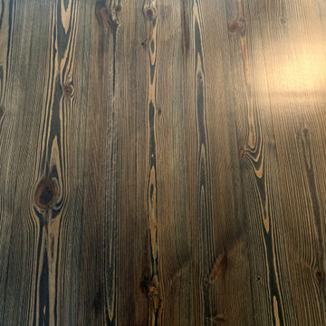 GREAT RIVER: WIDE PLANK HEART PINE REFINISHED W/ CUSTOM STAIN & BONA TRAFFIC HD