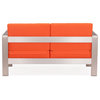 Cosmopolitan Sofa Frame Brushed Aluminum, Orange, Cushion Only